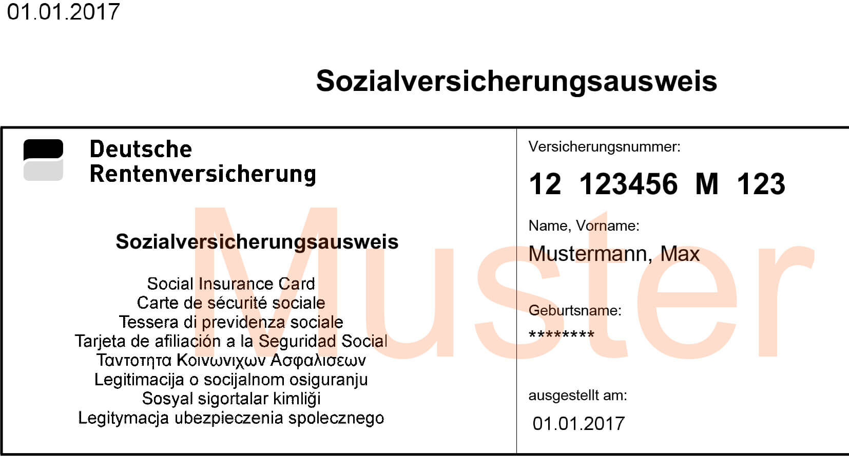 Sozialversicherungsausweis - IMACC